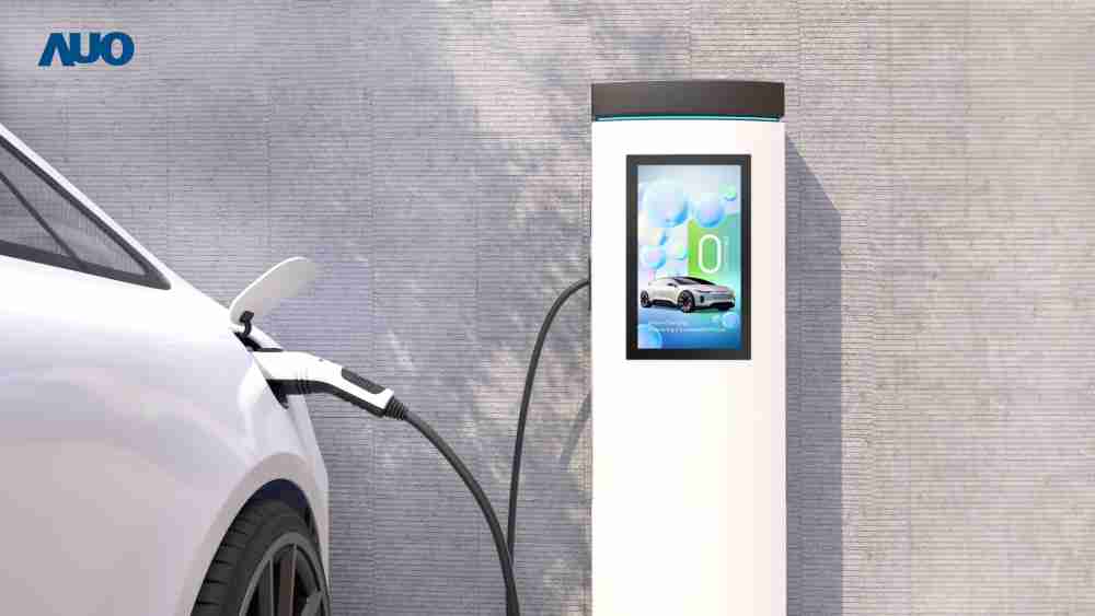 友達〝EVSE車用充電樁解決方案〞專為電動汽車充電樁設計，，，，具有高亮度、、、、克服戶外艱難環境的耐溫、、、、耐紫外線等特性，，並搭載散熱性及擴充性強的高效能工業電腦，，，，可實現人機互動訴求，，如資訊顯示、、支付等應用